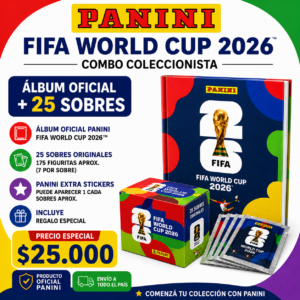 Álbum Panini FIFA World Cup 2026 + 25 Sobres Oficiales 175 Figuritas + Regalo